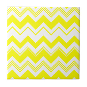 Carreau En Céramique Motif blanc jaune de Chevron