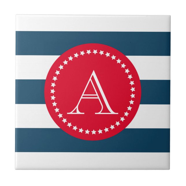 Carreau En Céramique Motif bleu et blanc (Devant)