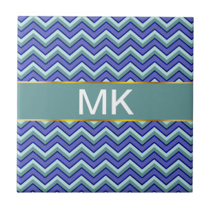 Carreau En Céramique Motif Blue Sapphire Chevron
