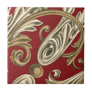 Carreau En Céramique Motif botanique élégant avec le feuillage bronzage