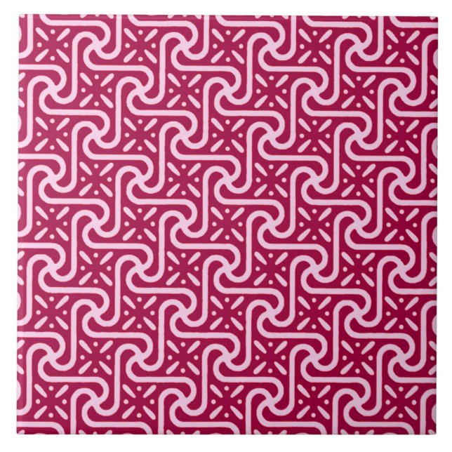 Carreau En Céramique Motif, Bourgogne et rose égyptiens de tuile (Devant)