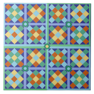 Carreau En Céramique Motif carré marocain