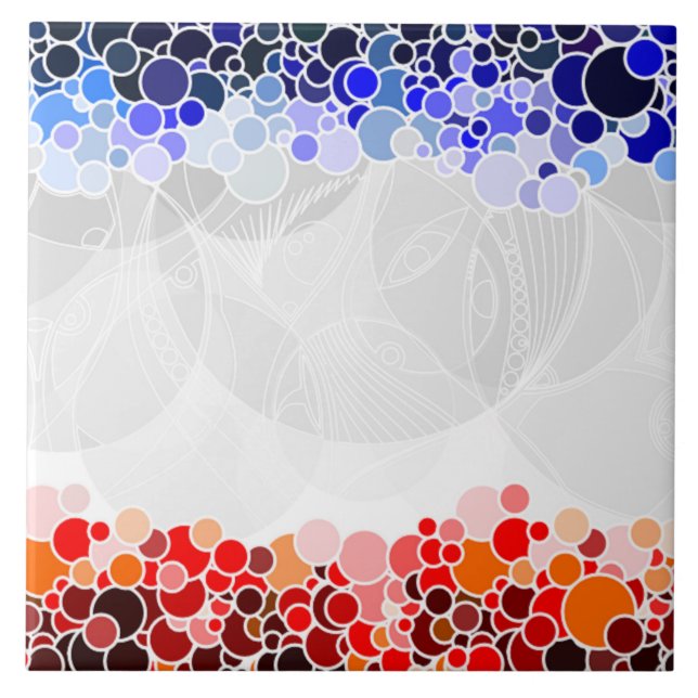 CARREAU EN CÉRAMIQUE MOTIF CERCLES (Devant)