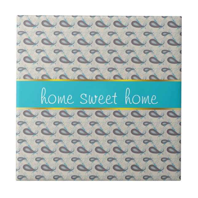 Carreau En Céramique Motif Champagne Paisley (Devant)