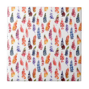 Carreau En Céramique Motif couleur Aquarelle girly lupine fleurs