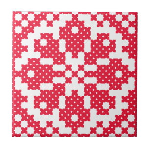Carreau En Céramique Motif croix rouge
