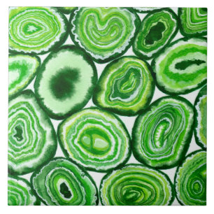 Carreau En Céramique Motif d'agate verte