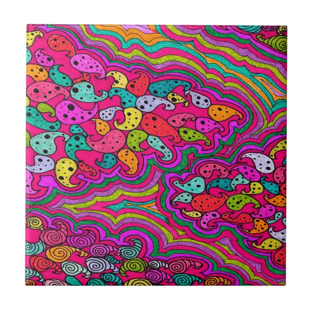 Carreau En Céramique Motif de Bohème de mod de Boho (Devant)