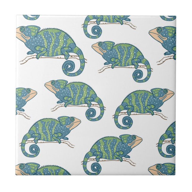Carreau En Céramique Motif de caméléon (Devant)