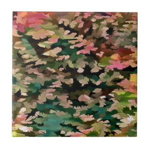 Carreau En Céramique Motif de camouflage aux tons automnaux