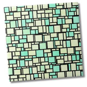 Carreau En Céramique Motif de Carré vert géométrique moderne