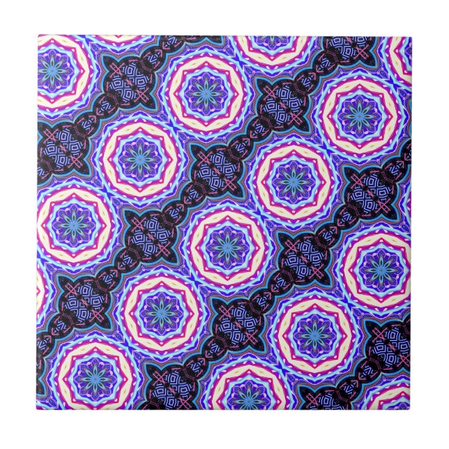 Carreau En Céramique motif de cercles de mandala (Devant)