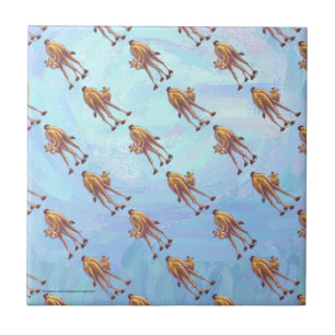 Carreau En Céramique Motif de chameau sur Blue Heads and Tails