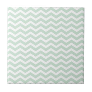 Carreau En Céramique Motif de Chevron blanc vert à la menthe