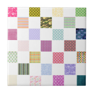 Carreau En Céramique Motif de damier d'arc-en-ciel