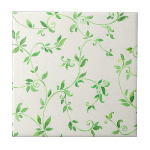 Carreau En Céramique Motif de feuille d'aquarelle