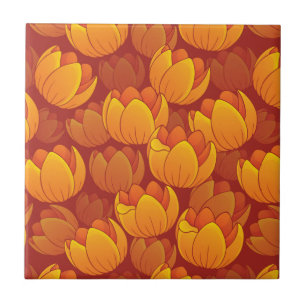 Carreau En Céramique Motif de fleur d'or