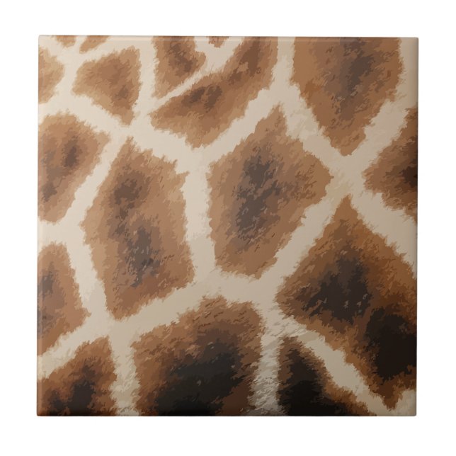 Carreau En Céramique Motif de fourrure de girafe - peau d'animal (Devant)
