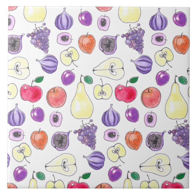 Carreau En Céramique Motif de fruits (Devant)