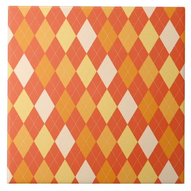 Carreau En Céramique motif de Jacquard orange (Devant)