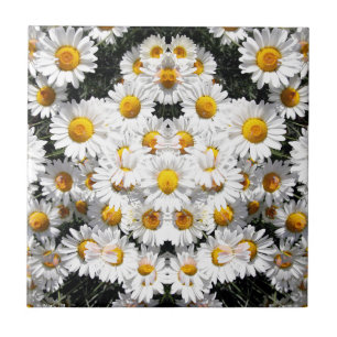 Carreau En Céramique Motif de marguerites Kaleidoscope