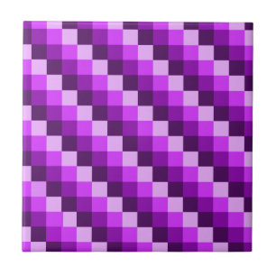 Carreau En Céramique Motif de mosaïque carrée géométrique violette