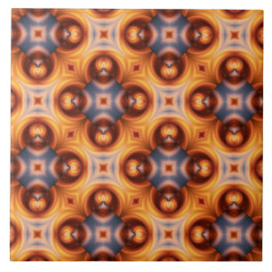 Carreau En Céramique Motif de mosaïque rétro orangée