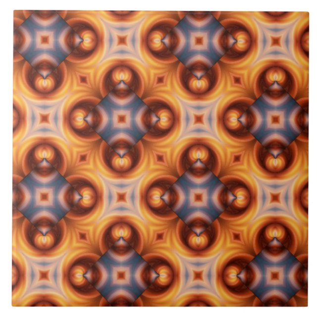Carreau En Céramique Motif de mosaïque rétro orangée (Devant)