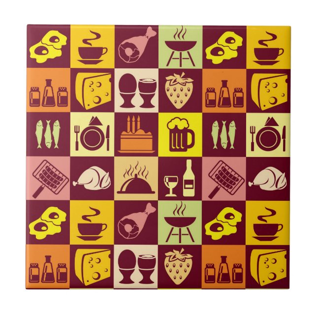 Carreau En Céramique Motif de nourriture (Devant)