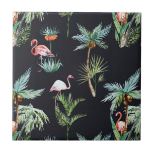 Carreau En Céramique Motif de palme aquarelle