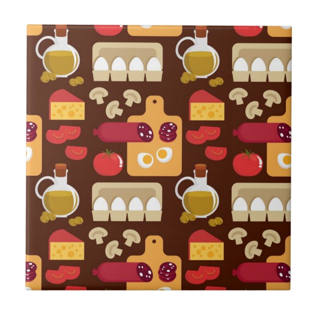 Carreau En Céramique Motif de pizza (Devant)