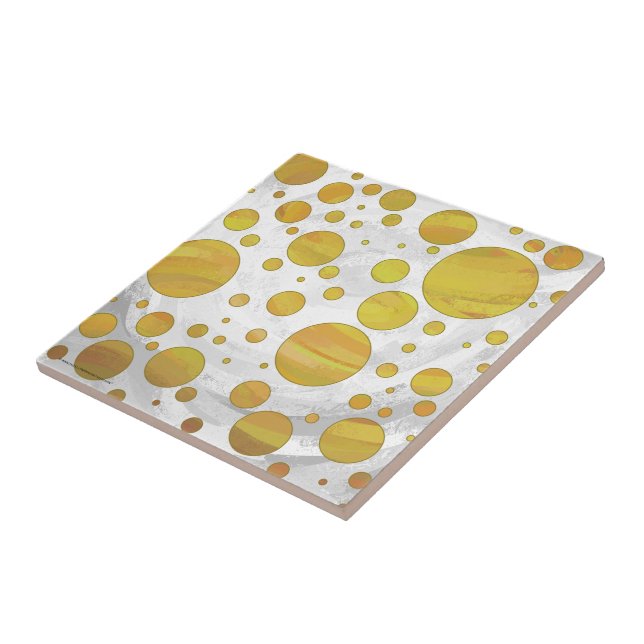 Carreau En Céramique Motif de point de polka ananas (Côté)