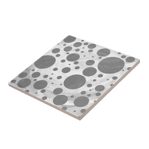 Carreau En Céramique Motif de points Polka gris ardoise