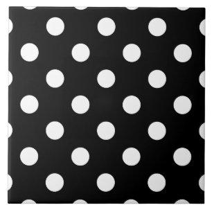 Carreau En Céramique Motif de pois noir et blanc