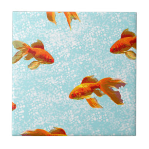 Carreau En Céramique motif de poisson d'or