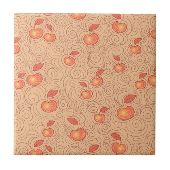 Carreau En Céramique Motif de pommes (Devant)