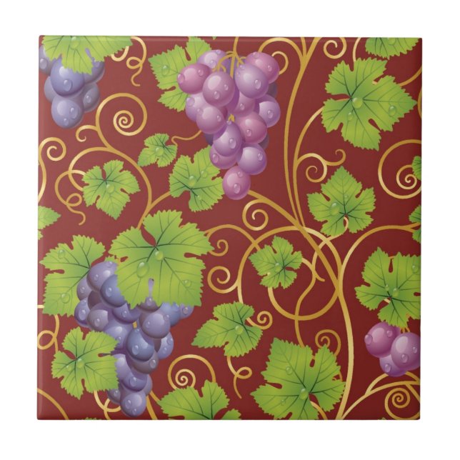 Carreau En Céramique Motif de raisin (Devant)
