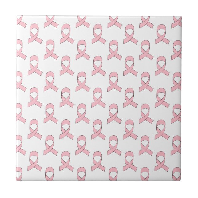 Carreau En Céramique Motif de ruban rose (Devant)