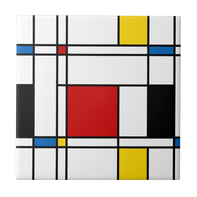 Carreau En Céramique Motif de Stijl (Devant)