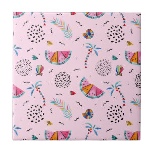 Carreau En Céramique Motif de style Pink Memphis