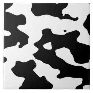 Carreau En Céramique Motif de vache noir et blanc