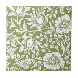 Carreau En Céramique Motif de vert de mauve de William Morris
