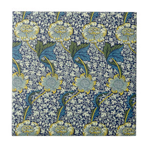Carreau En Céramique Motif de William Morris Kennet (bleu)