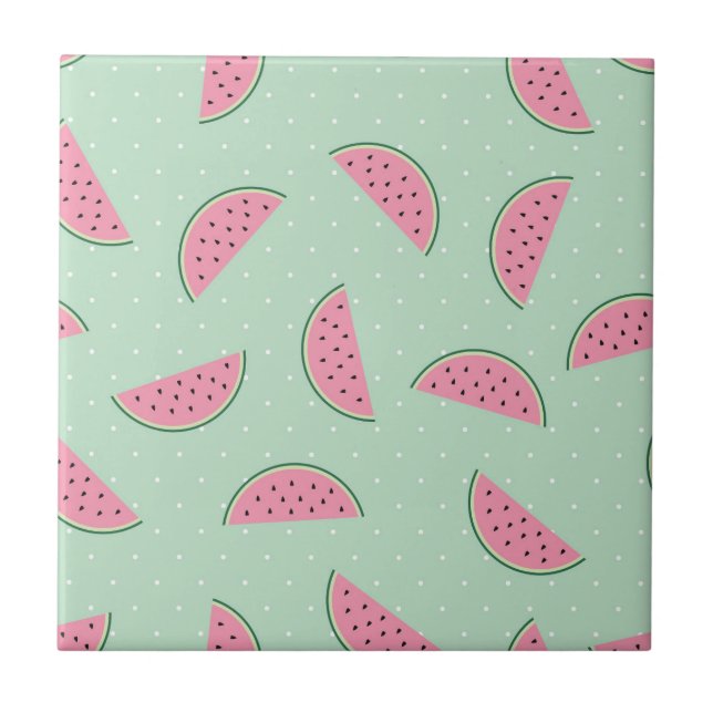 Carreau En Céramique Motif d'éclaboussure de peinture de fruit tropical (Devant)