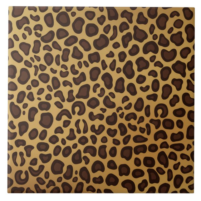 Carreau En Céramique Motif d'empreinte de léopard (Devant)