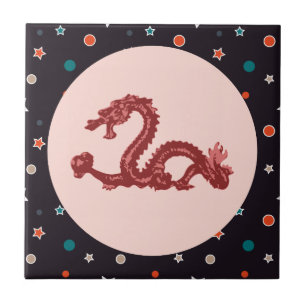 Carreau En Céramique Motif d'étoile de dragon chinois Art fantastique