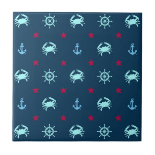 Carreau En Céramique Motif d'étoile nautique