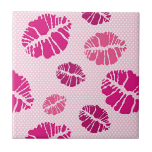 Carreau En Céramique Motif d'impression de forme de baiser de rouge à