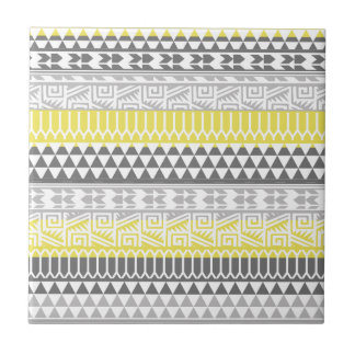 Carreau En Céramique Motif d'impression tribal Aztec géométrique gris j