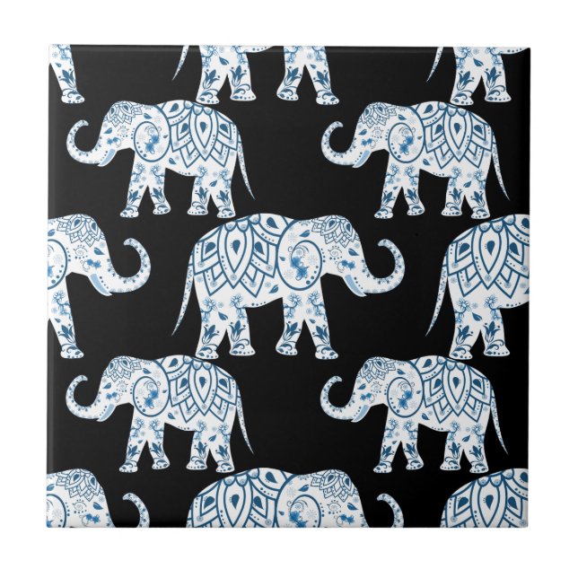 Carreau En Céramique Motif d'objet superflu bleu et (Devant)